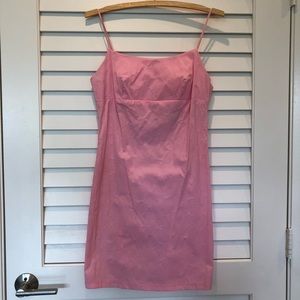Spaghetti strap short pink dress
